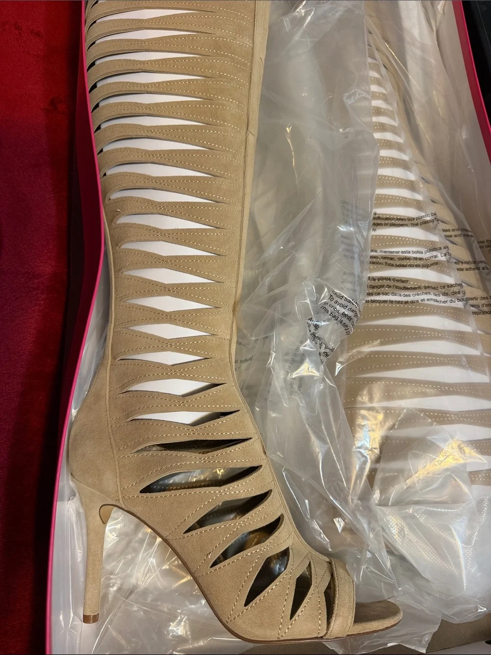 Vince Camuto Beige Knee-High Fashion Boots